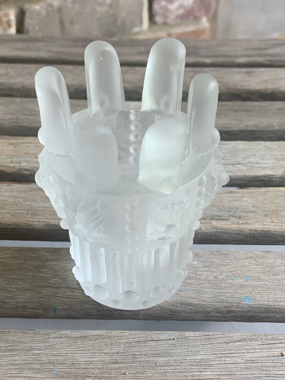 Reijmyre Sweden Frosted Crystal Glass Tealight Holder Vintage